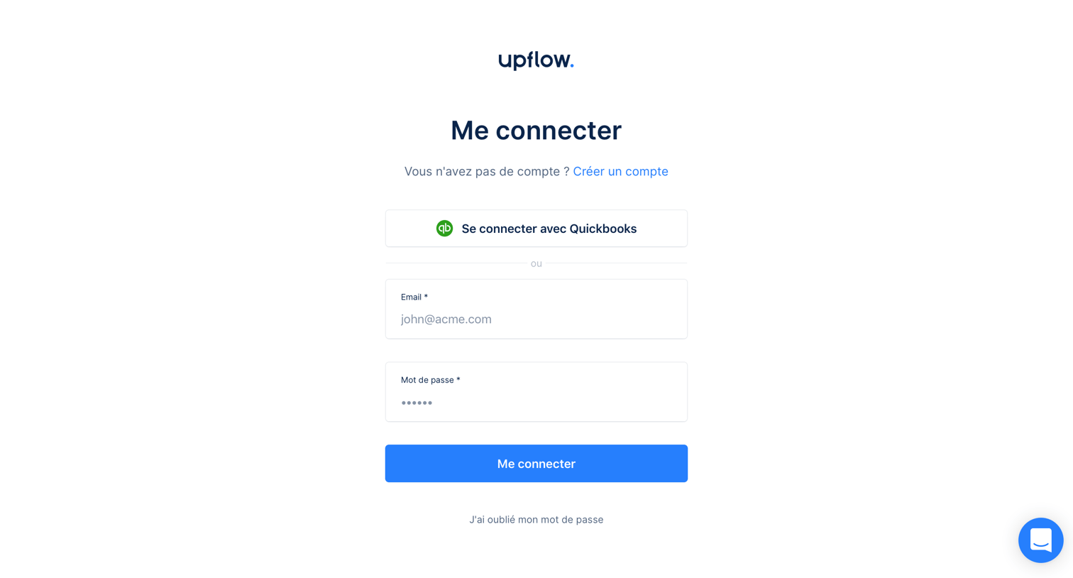 Upflow - Sign in screen