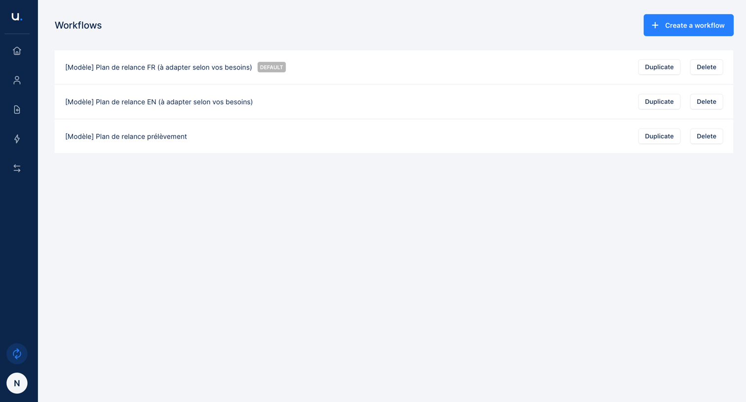 Upflow - Workflow list screen
