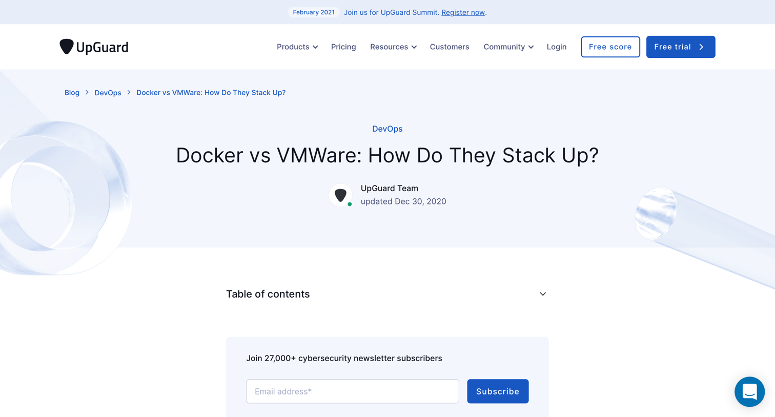 Upguard - Docker vs VMWare. How Do They Stack Up? | UpGuard screen