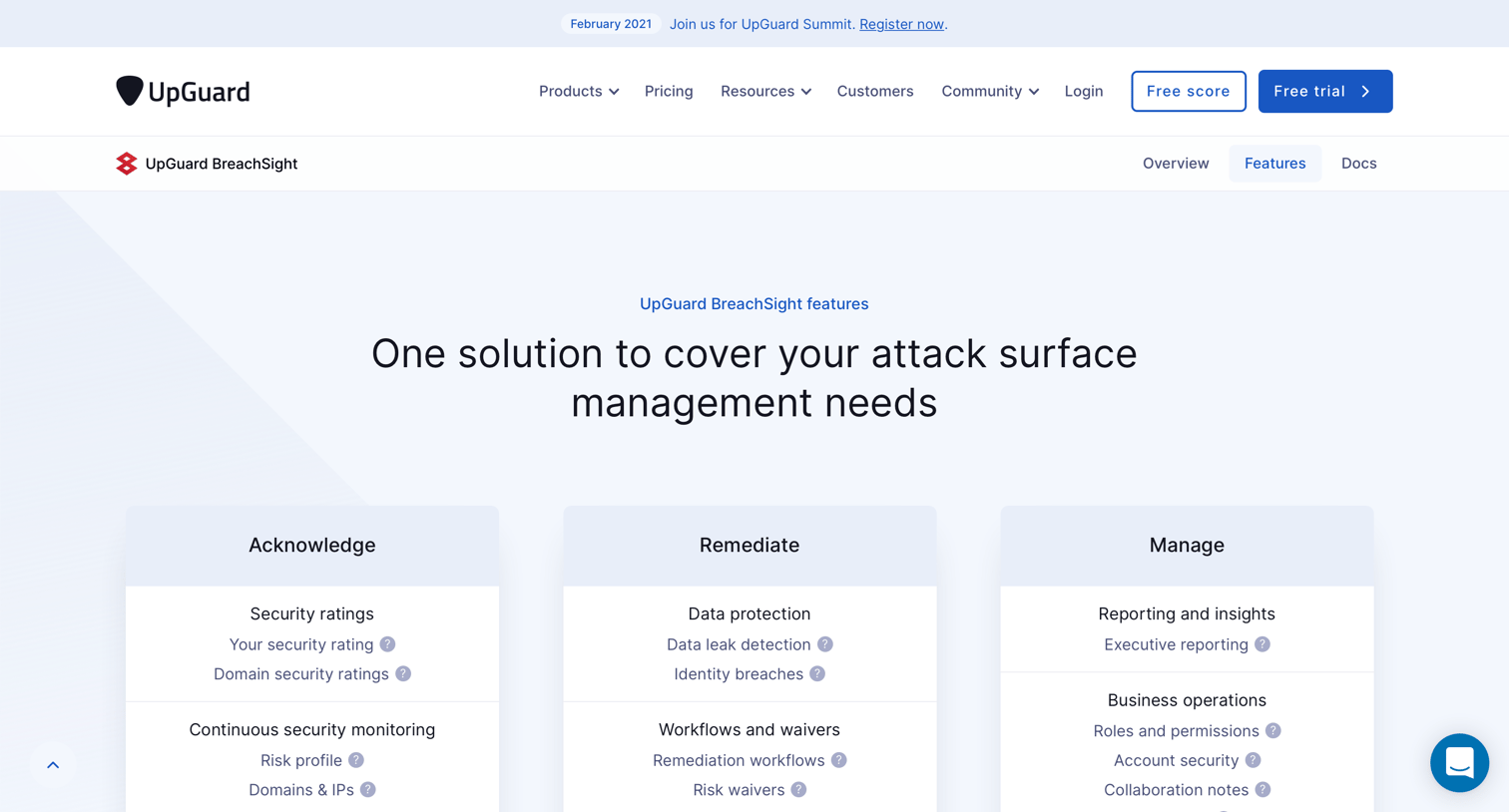 Upguard - UpGuard BreachSight Features | UpGuard screen