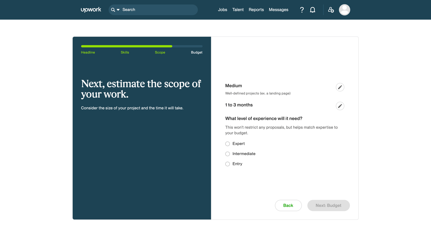 Upwork - Job details - Upwork screen