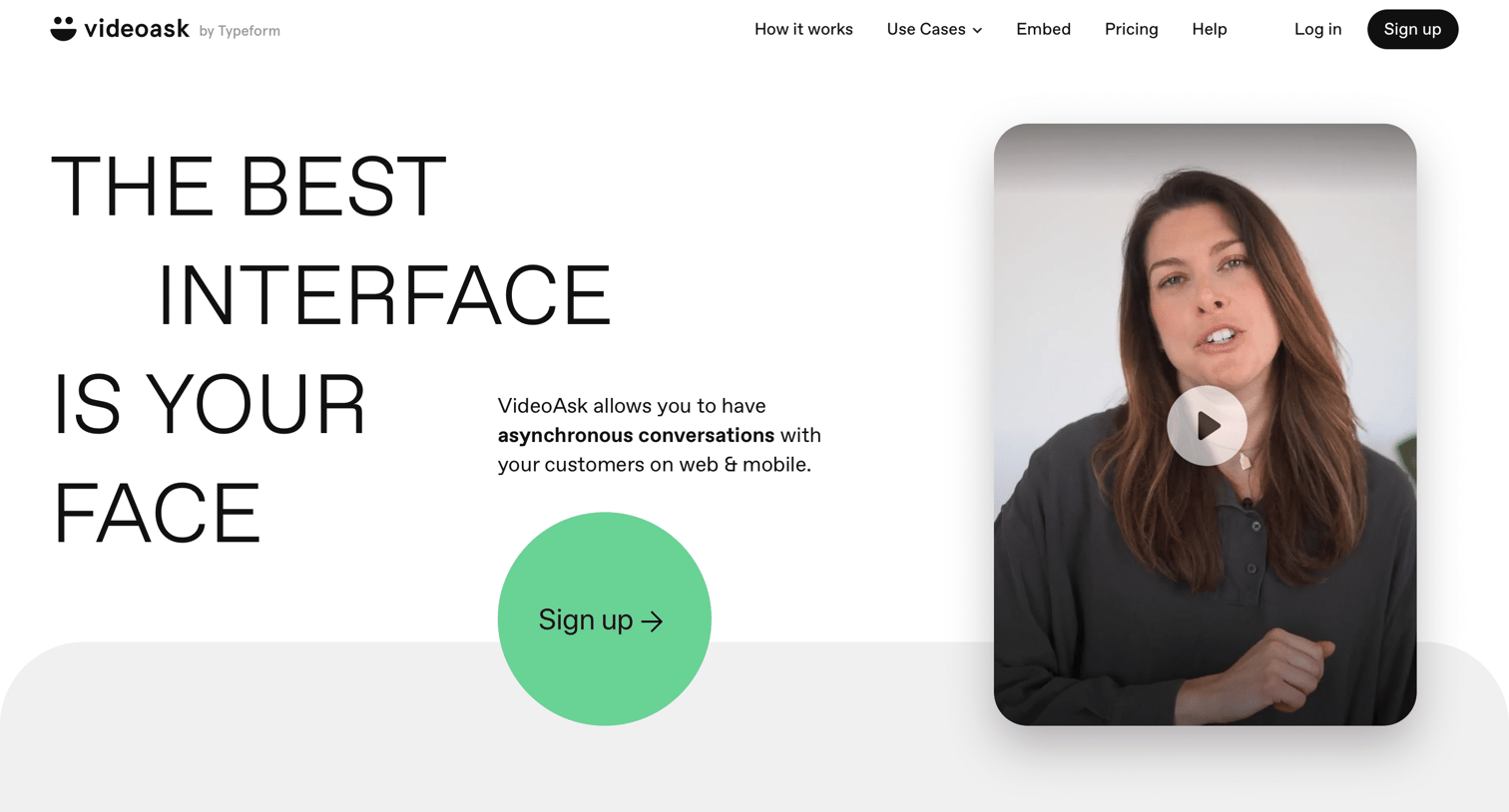 Videoask - Landing page screen