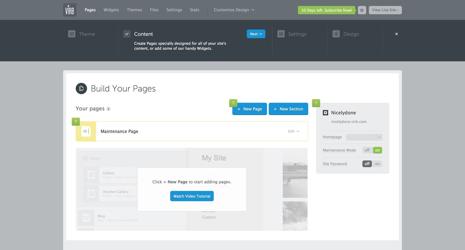 Virb - Onboarding screen