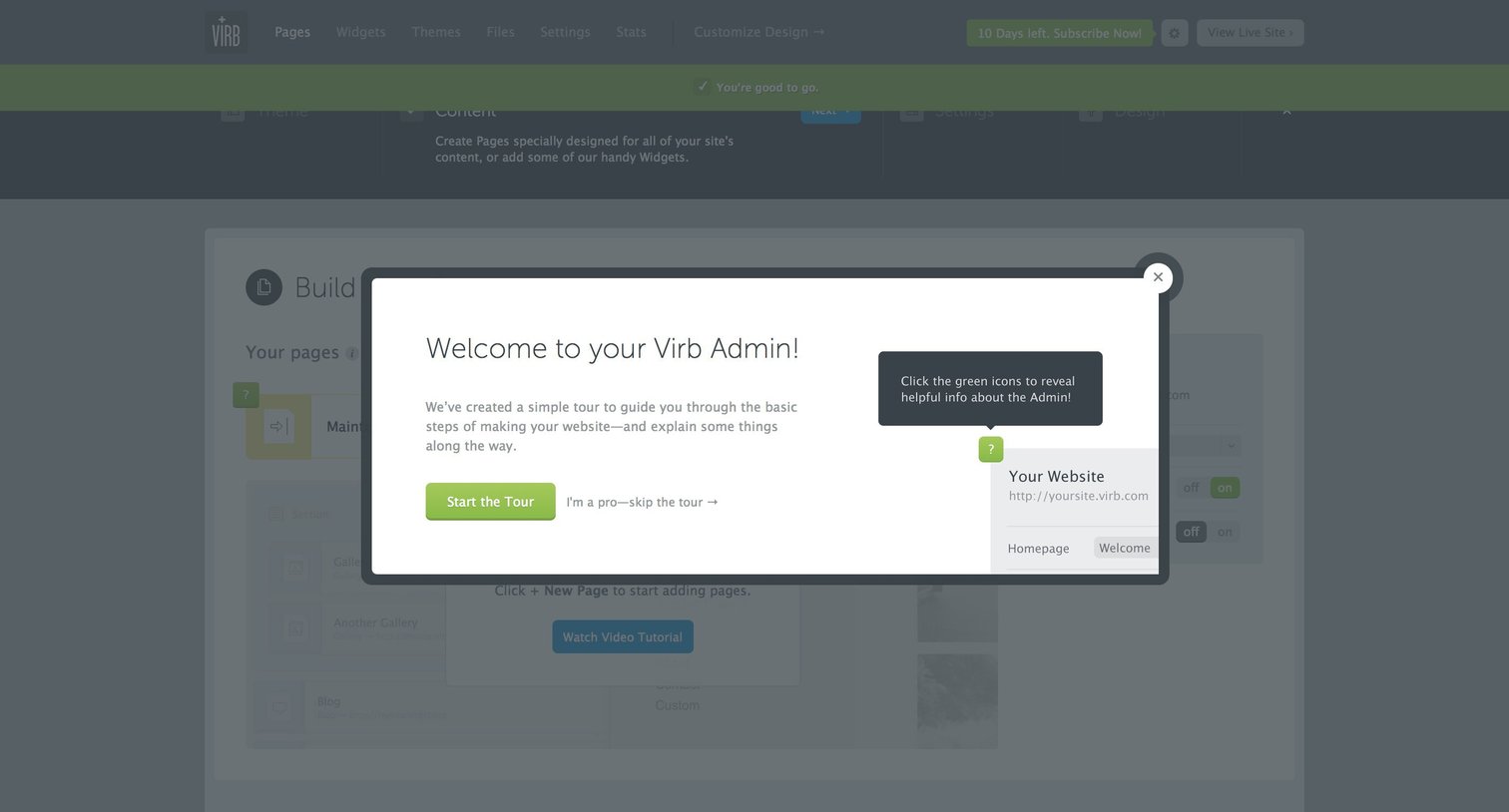 Virb - Onboarding screen