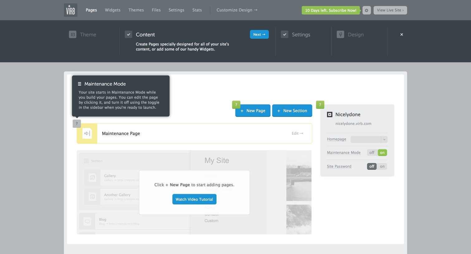 Virb - Tooltip screen