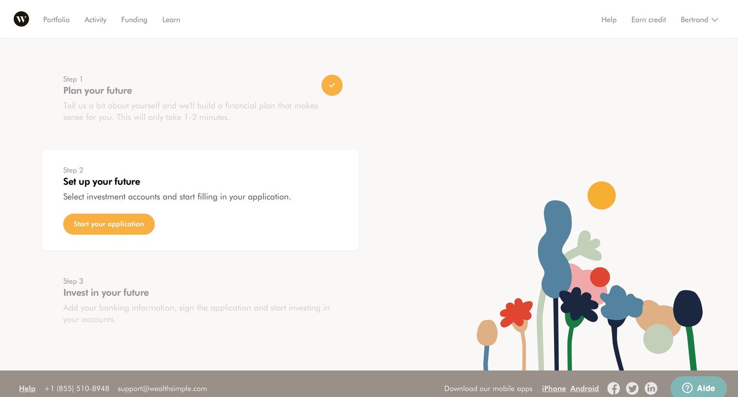 Wealthsimple - Onboarding screen
