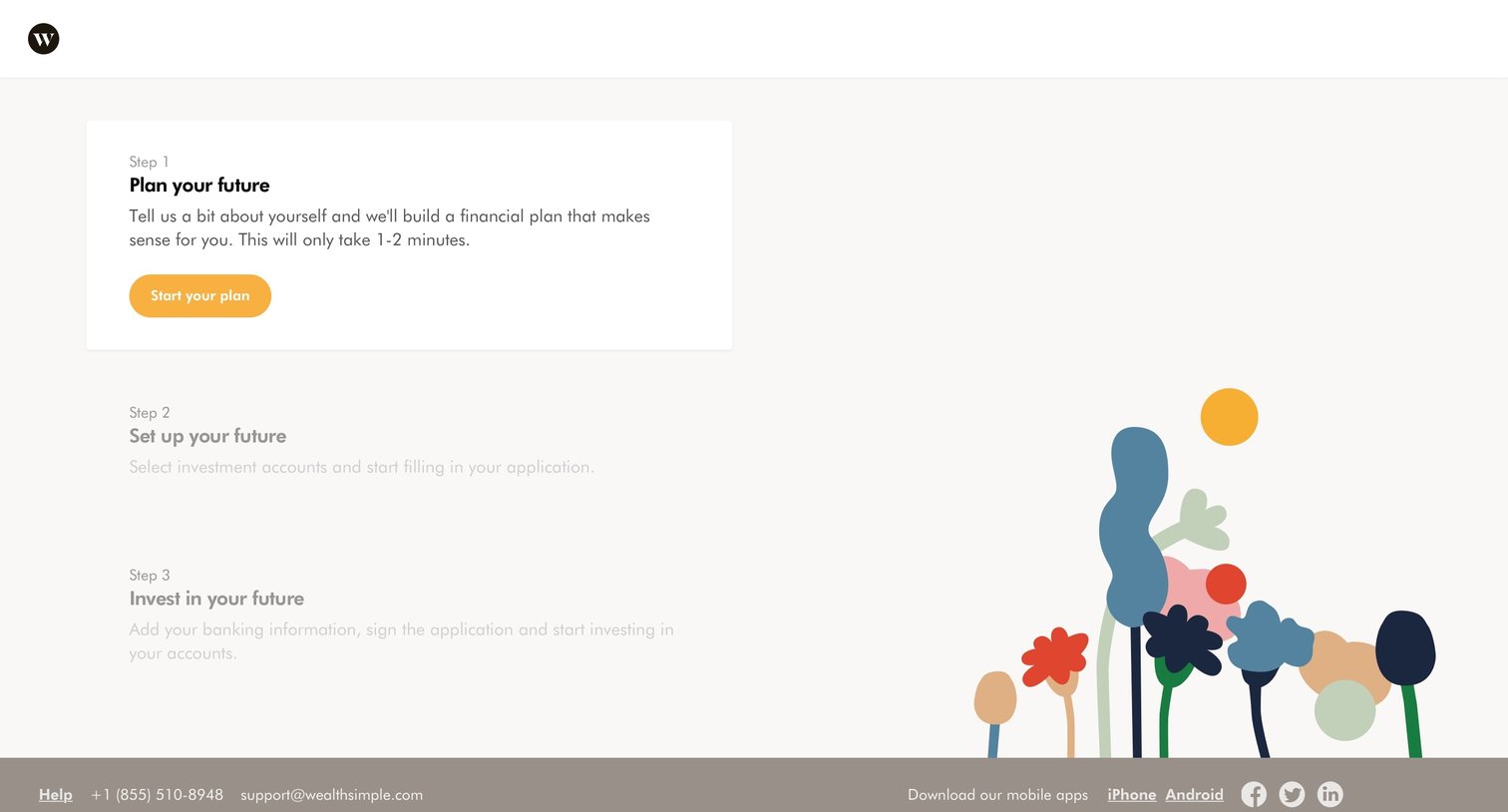 Wealthsimple - Onboarding screen