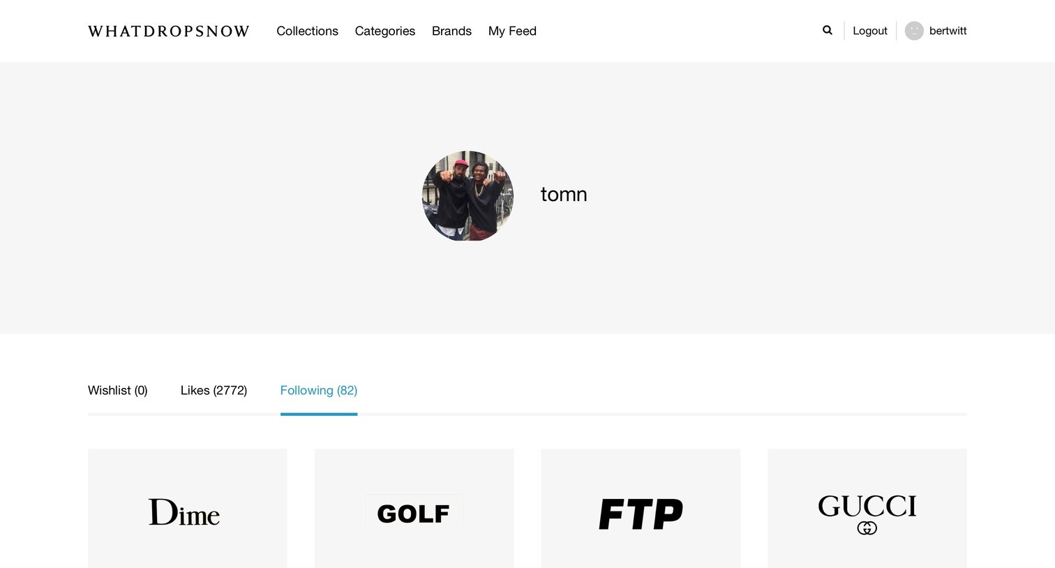 What drops now - Profile screen