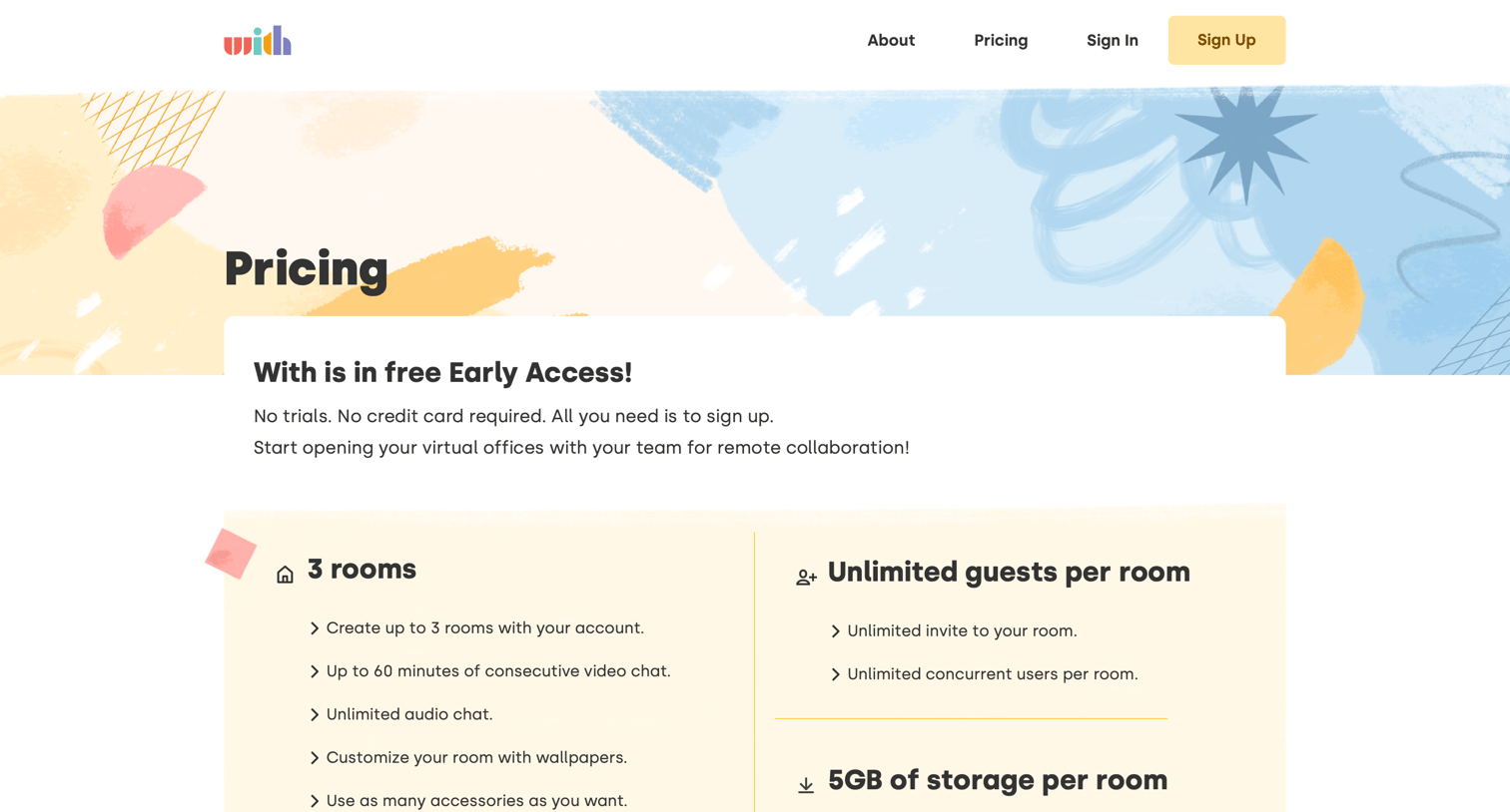 With - Pricing screen