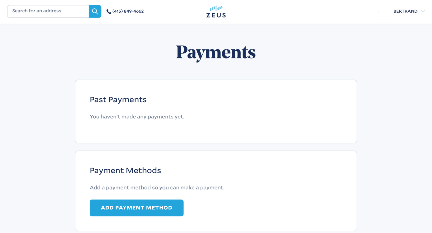 Payments list from Zeus living