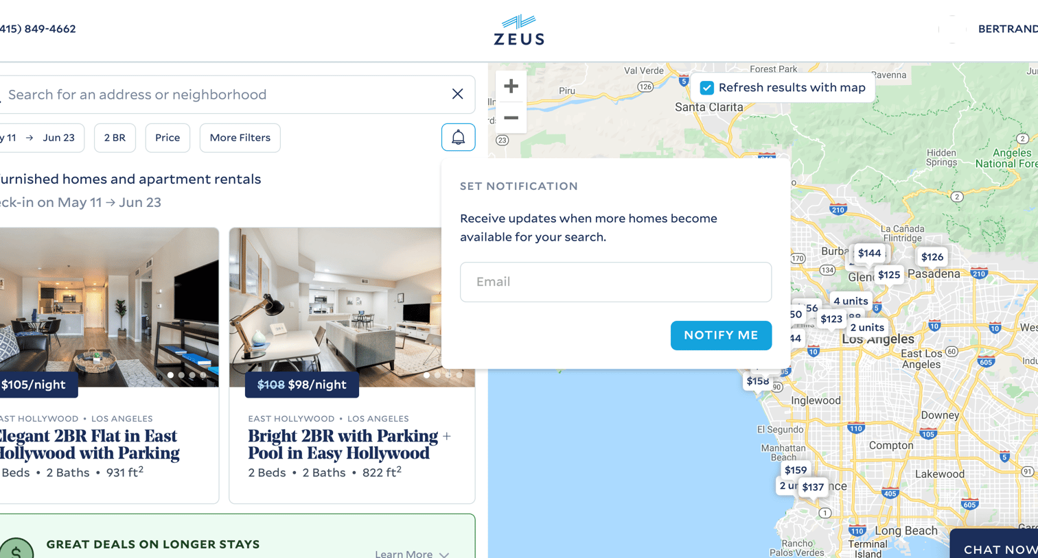 Zeus living - Set notification screen