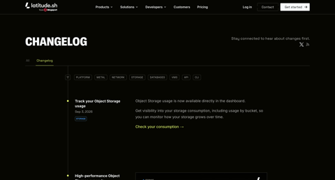 Latitude.sh - What's new at Latitude.sh - Latitude.sh screen