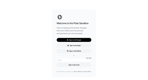 Polar - Log in to Polar | Polar screen