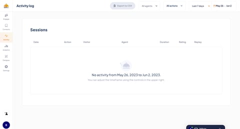 ServiceBell - ServiceBell - Activity Log screen
