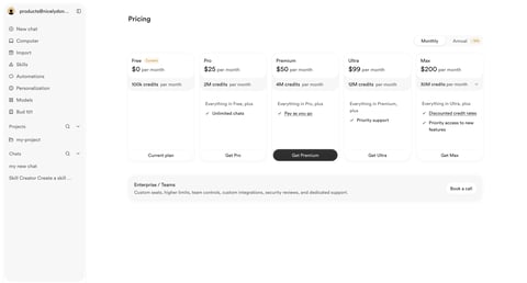 Bud - Pricing - Bud screen