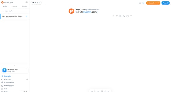 Typefully screen
