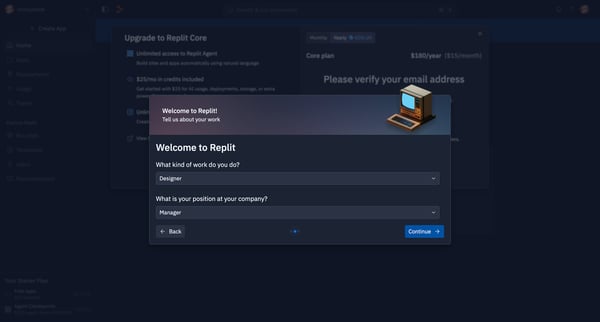 Home - Replit screen