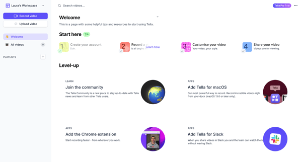 Tella — Video recording for work screen