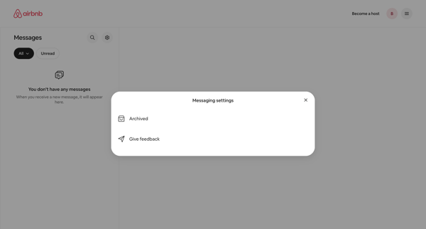Messages • Airbnb screen