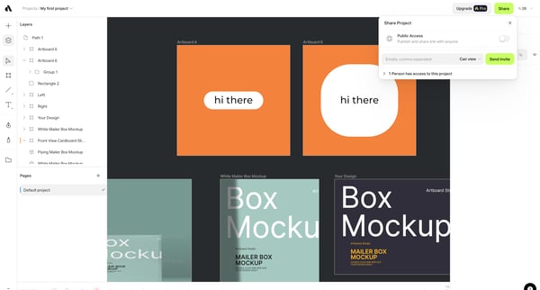 Create mockups online | Artboard Studio screen