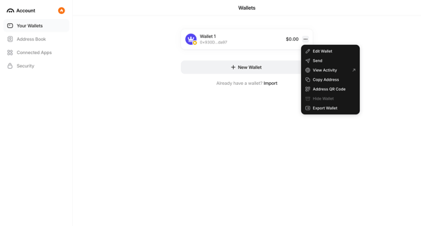 Aave Account screen