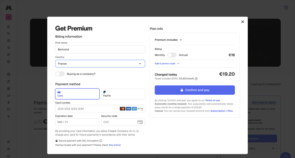 Pricing plans | Magnific (formerly Freepik) screen