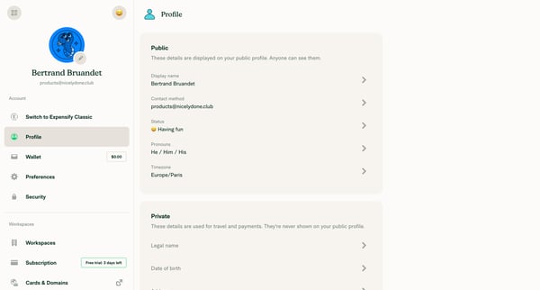 3 New Expensify screen