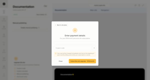 Documentation screen
