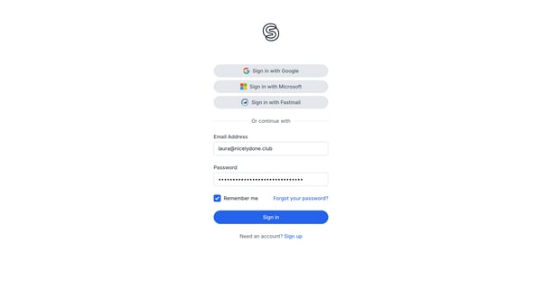 Sign in to SavvyCal screen