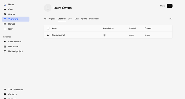 Laura Owens’s profile - Channels – Dovetail screen