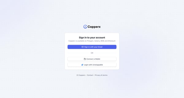 Copperx screen