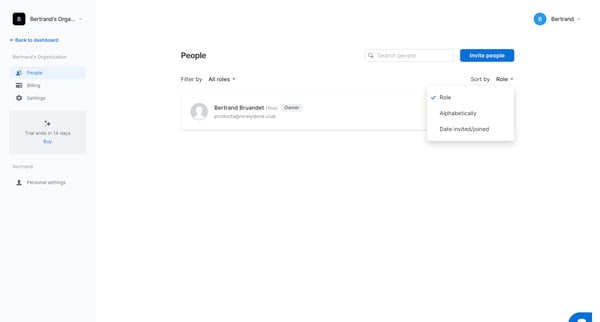 People | Overflow screen