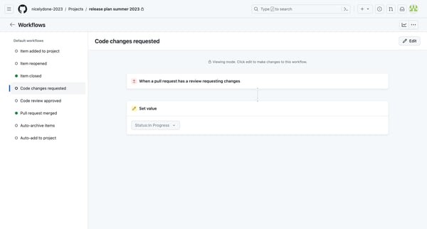 Workflows · release plan summer 2023 from Github