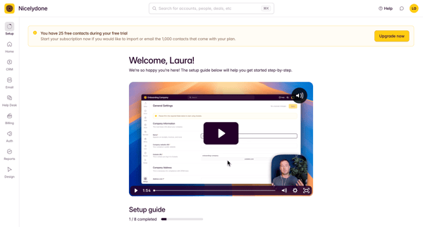 Onboarding screen