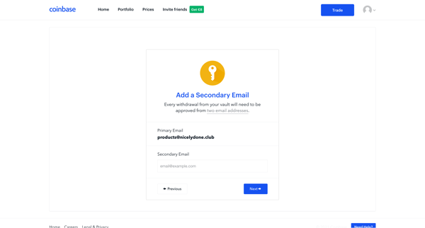Coinbase - Your Hosted Bitcoin Wallet screen