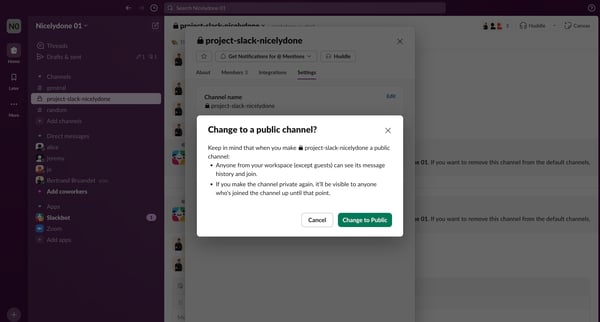 project-slack-nicelydone Channel - Nicelydone 01 - Slack screen
