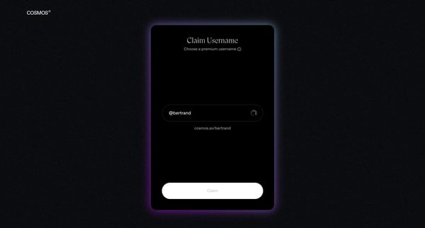 Cosmos - Edit Username screen