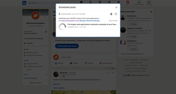Feed | LinkedIn screen