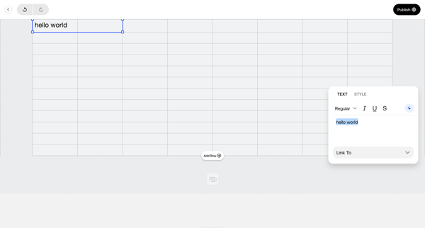 Edit Page Home screen