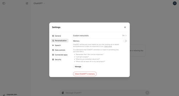 ChatGPT screen