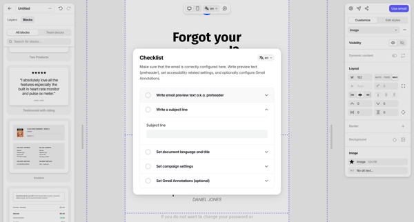 Editor — Tabular screen