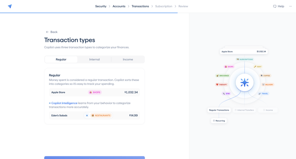 Copilot Money | Onboarding screen