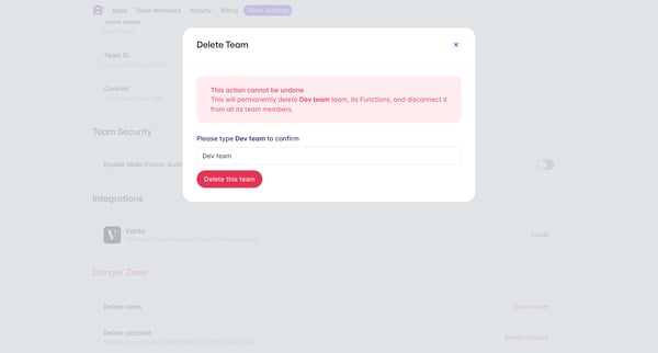 Evervault | Apps screen