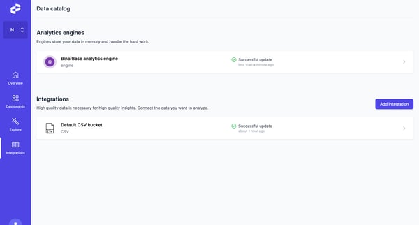 BinarBase for seamless analysis screen