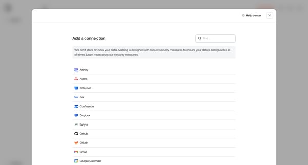 Qatalog screen