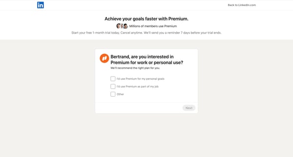 Subscribe to LinkedIn Premium | LinkedIn screen