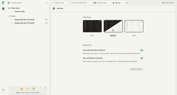 HTTPie for Web — API testing client screen