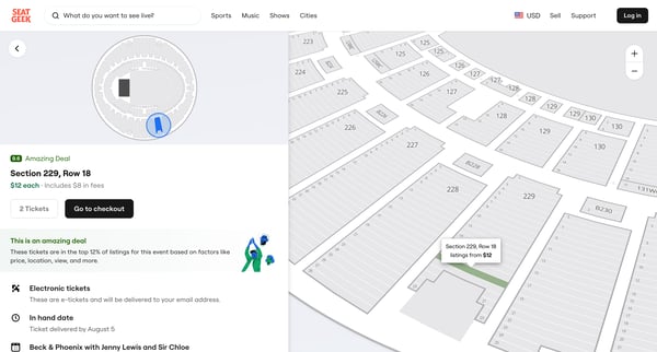 Beck Tickets Inglewood Kia Forum - Aug 7, 2023 at 545pm | SeatGeek screen
