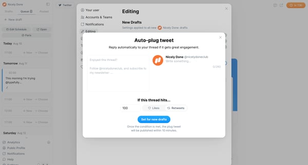 Typefully screen