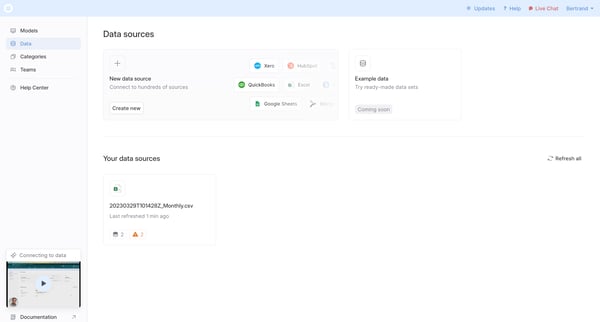 Data Sources - Causal screen